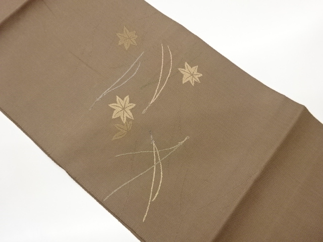 松葉に紅葉模様織出し名古屋帯